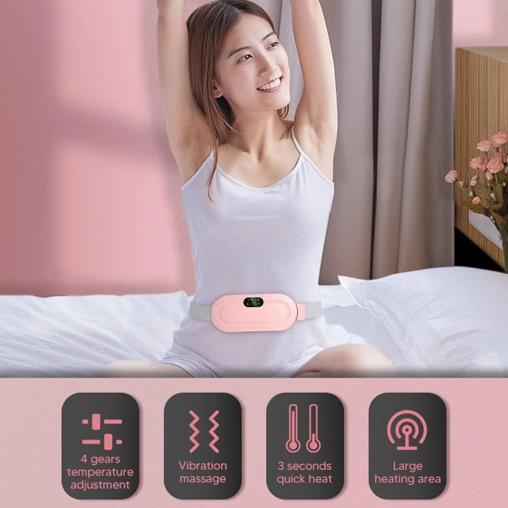 Heating Pad for Period Cramps,Menstrual Heating Pad with 3 Heat Levels & 4 Massage Modes,Portable Heating Pad,Cordless Heating Pad,Cramps Heating Pad Women for Bellyful,Waist,Back,Neck