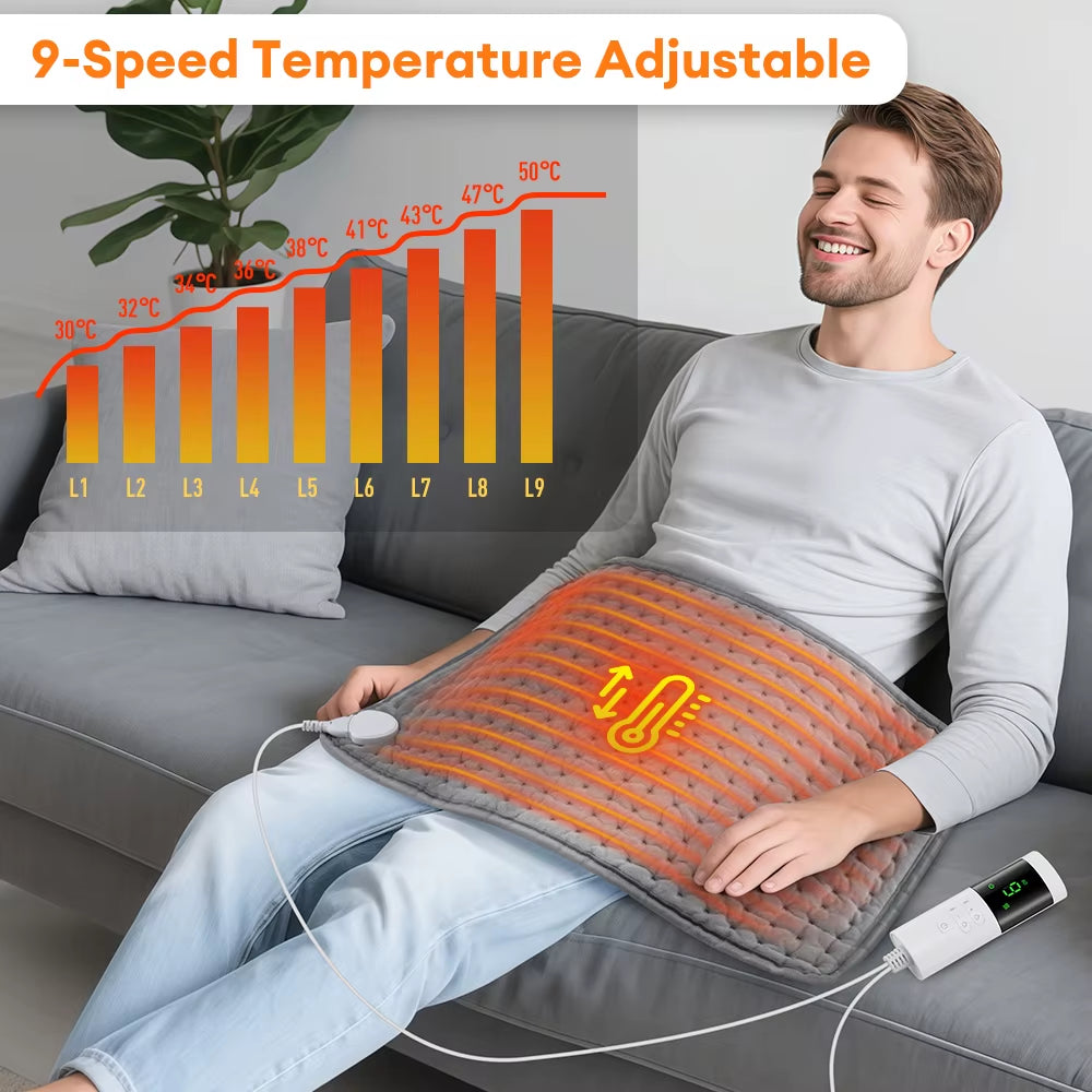 9 Level 4 Mode Timer 30X60Cm Electric Heating Pad Blanket Hot Heated Pad for Abdomen Shoulder Knee Legs Winter Warm Washable