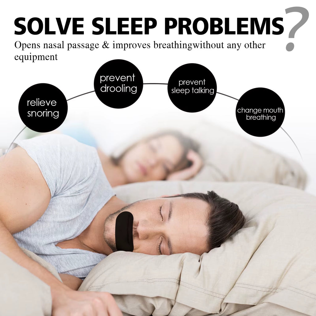 Anti-Snoring Patches to Stop Snoring Mouth Tape Sleeping Smooth Breathing Night Sleep Improvement Nose Breathe Strips