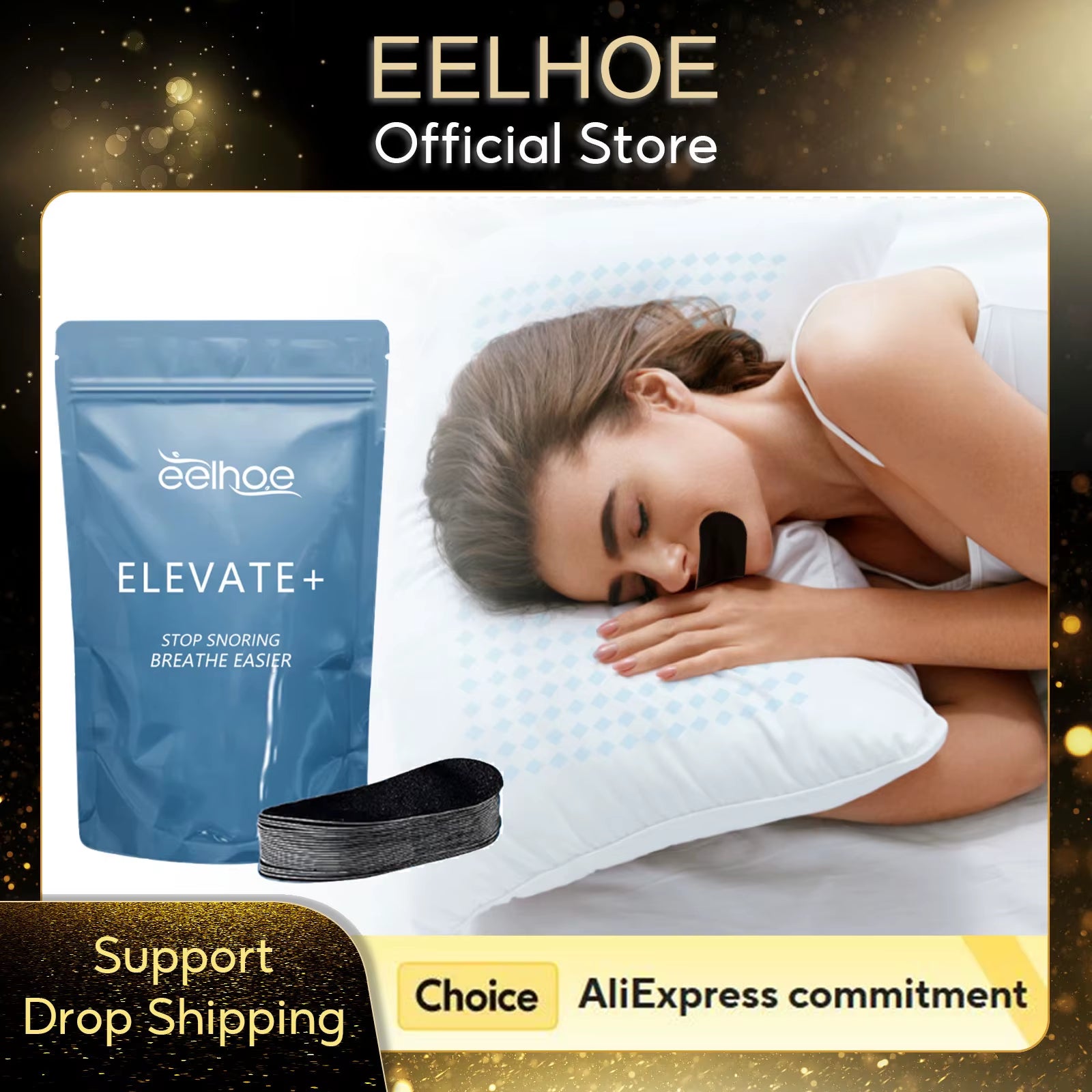 Anti-Snoring Patches to Stop Snoring Mouth Tape Sleeping Smooth Breathing Night Sleep Improvement Nose Breathe Strips
