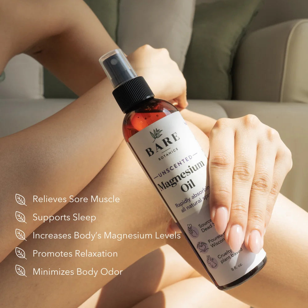 Magnesium Oil Spray Unscented 4 Fl Oz | Sourced from the Dead Sea, Made in Wisconsin