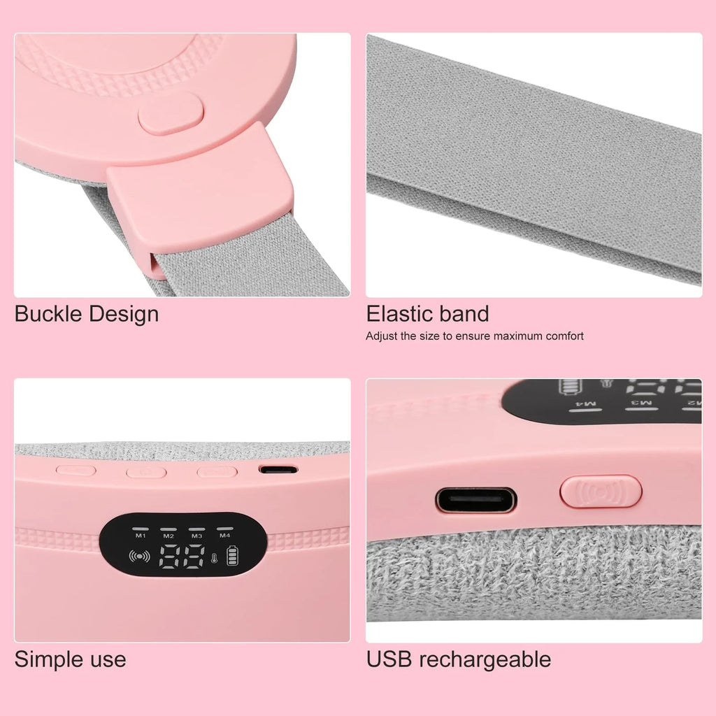 Heating Pad for Period Cramps,Menstrual Heating Pad with 3 Heat Levels & 4 Massage Modes,Portable Heating Pad,Cordless Heating Pad,Cramps Heating Pad Women for Bellyful,Waist,Back,Neck
