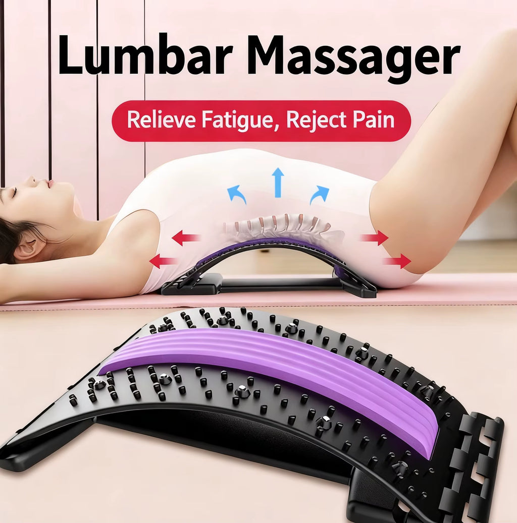 Lumbar Support Back Massager for Spine Pain Relief Vertebral Relaxer Lower Traction Stretcher Corrects Waist Relaxation
